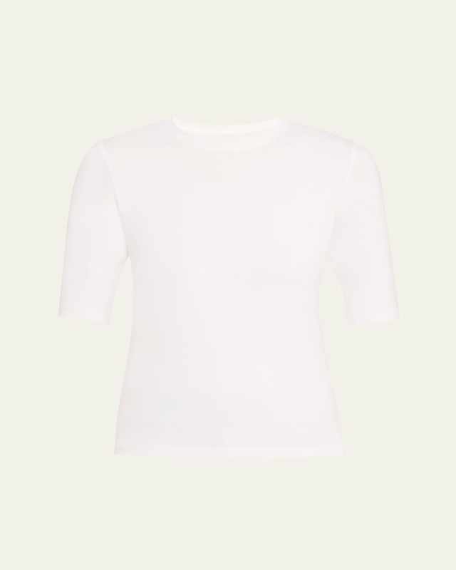 Saundra Crewneck Half-Sleeve Top